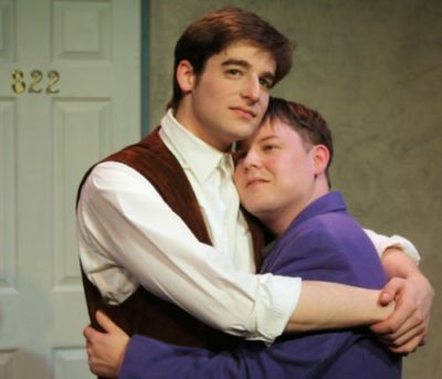 Charlie Wein (left) as Ste and Robert Hilliard as Jamie in PFP's Beautiful Thing at the Athenaeum