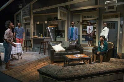  Celeste M Cooper, Tyrone Phillips, Michael Pogue, Kristen Magee, Paige Collins and Phillip Edward Van Lear in STICK FLY. Photo by Michael Brosilow-1