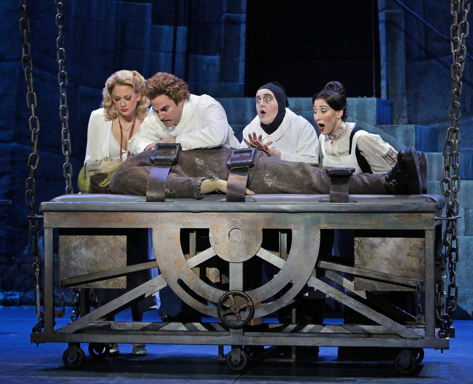 young frankenstein the musical set