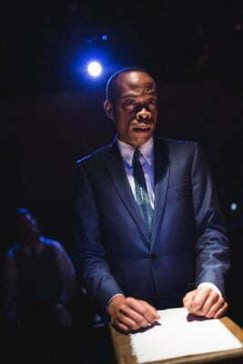 Johnard Washington as James Baldwin. Photos by Joe Mazza.