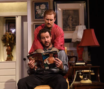 The Lisbon Traviata Stephen-Joe-McCauley-and-Mendy-JP-Pierson-kill-time-with-a-magazine-in-Eclipse-Theatres-THE-LISBON-TRAVIATA.-Photo-by-Scott-Dray.